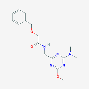 molecular formula C16H21N5O3 B2869943 2-(benzyloxy)-N-((4-(dimethylamino)-6-methoxy-1,3,5-triazin-2-yl)methyl)acetamide CAS No. 2034350-74-6