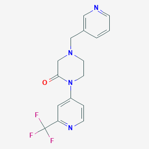 molecular formula C16H15F3N4O B2869952 4-[(Pyridin-3-yl)methyl]-1-[2-(trifluoromethyl)pyridin-4-yl]piperazin-2-one CAS No. 2380144-66-9