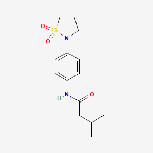 molecular formula C14H20N2O3S B2869955 N-[4-(1,1-dioxo-1lambda6,2-thiazolidin-2-yl)phenyl]-3-methylbutanamide CAS No. 941974-51-2