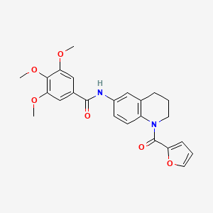 molecular formula C24H24N2O6 B2869960 N-[1-(furan-2-carbonyl)-1,2,3,4-tetrahydroquinolin-6-yl]-3,4,5-trimethoxybenzamide CAS No. 1005305-63-4