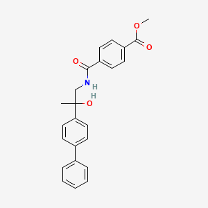 molecular formula C24H23NO4 B2869970 Methyl 4-((2-([1,1'-biphenyl]-4-yl)-2-hydroxypropyl)carbamoyl)benzoate CAS No. 1396799-24-8