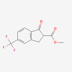 molecular formula C12H9F3O3 B2869988 Methyl 3-oxo-6-(trifluoromethyl)-1,2-dihydroindene-2-carboxylate CAS No. 2490412-93-4