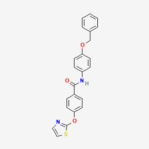 molecular formula C23H18N2O3S B2869992 N-(4-(benzyloxy)phenyl)-4-(thiazol-2-yloxy)benzamide CAS No. 2034607-71-9