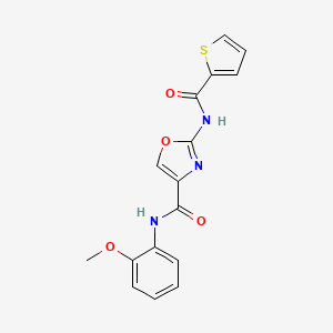 molecular formula C16H13N3O4S B2870005 N-(2-methoxyphenyl)-2-(thiophene-2-amido)-1,3-oxazole-4-carboxamide CAS No. 1286698-74-5