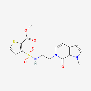 molecular formula C16H17N3O5S2 B2870021 methyl 3-(N-(2-(1-methyl-7-oxo-1H-pyrrolo[2,3-c]pyridin-6(7H)-yl)ethyl)sulfamoyl)thiophene-2-carboxylate CAS No. 2034231-76-8
