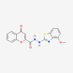 molecular formula C18H13N3O4S B2870024 N'-(4-methoxybenzo[d]thiazol-2-yl)-4-oxo-4H-chromene-2-carbohydrazide CAS No. 851978-35-3