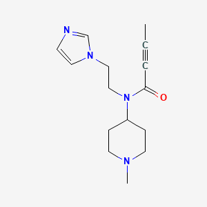 molecular formula C15H22N4O B2870064 N-(2-Imidazol-1-ylethyl)-N-(1-methylpiperidin-4-yl)but-2-ynamide CAS No. 2411237-66-4