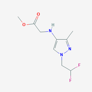 molecular formula C9H13F2N3O2 B2870095 Methyl 2-[[1-(2,2-difluoroethyl)-3-methylpyrazol-4-yl]amino]acetate CAS No. 2247207-21-0