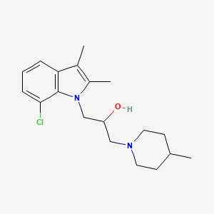 molecular formula C19H27ClN2O B2870102 1-(7-chloro-2,3-dimethyl-1H-indol-1-yl)-3-(4-methylpiperidin-1-yl)propan-2-ol CAS No. 942870-28-2
