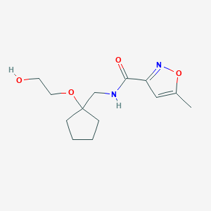 molecular formula C13H20N2O4 B2870129 N-((1-(2-hydroxyethoxy)cyclopentyl)methyl)-5-methylisoxazole-3-carboxamide CAS No. 2320861-10-5