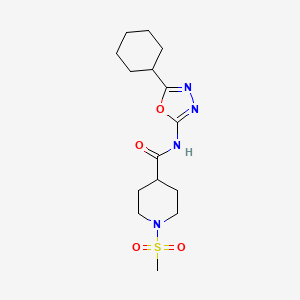 N-(5-cyclohexyl-1,3,4-oxadiazol-2-yl)-1-(methylsulfonyl)piperidine-4-carboxamide