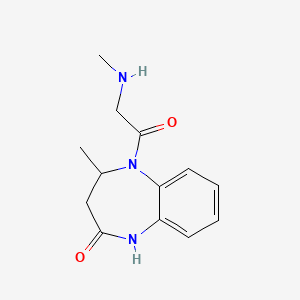 4-methyl-5-[(methylamino)acetyl]-1,3,4,5-tetrahydro-2H-1,5-benzodiazepin-2-one