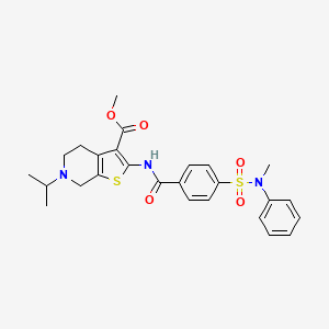 molecular formula C26H29N3O5S2 B2870193 methyl 6-isopropyl-2-(4-(N-methyl-N-phenylsulfamoyl)benzamido)-4,5,6,7-tetrahydrothieno[2,3-c]pyridine-3-carboxylate CAS No. 449767-97-9