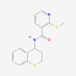 molecular formula C16H16N2OS2 B2870225 N-(3,4-dihydro-2H-1-benzothiopyran-4-yl)-2-(methylsulfanyl)pyridine-3-carboxamide CAS No. 1111523-71-7