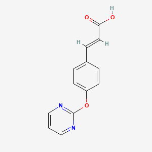 molecular formula C13H10N2O3 B2870236 3-[4-(2-Pyrimidinyloxy)phenyl]acrylic acid CAS No. 855423-32-4