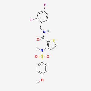molecular formula C20H18F2N2O4S2 B2870282 N-[(2,4-difluorophenyl)methyl]-3-(N-methyl4-methoxybenzenesulfonamido)thiophene-2-carboxamide CAS No. 1115871-64-1