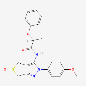 molecular formula C21H21N3O4S B2870285 N-[2-(4-methoxyphenyl)-5-oxo-2H,4H,6H-5lambda4-thieno[3,4-c]pyrazol-3-yl]-2-phenoxypropanamide CAS No. 1007194-67-3
