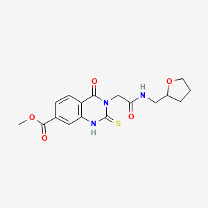 molecular formula C17H19N3O5S B2870291 methyl 4-oxo-3-({[(oxolan-2-yl)methyl]carbamoyl}methyl)-2-sulfanylidene-1,2,3,4-tetrahydroquinazoline-7-carboxylate CAS No. 946353-14-6