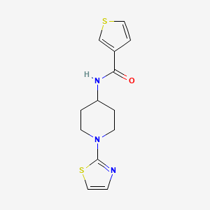 molecular formula C13H15N3OS2 B2870293 N-[1-(1,3-THIAZOL-2-YL)PIPERIDIN-4-YL]THIOPHENE-3-CARBOXAMIDE CAS No. 1448058-18-1