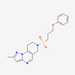 2-Methyl-7-((3-phenoxypropyl)sulfonyl)-6,7,8,9-tetrahydropyrazolo[1,5-a]pyrido[3,4-e]pyrimidine