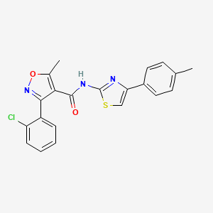 3-(2-chlorophenyl)-5-methyl-N-[4-(4-methylphenyl)-1,3-thiazol-2-yl]-1,2-oxazole-4-carboxamide