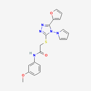 2-{[5-(furan-2-yl)-4-(1H-pyrrol-1-yl)-4H-1,2,4-triazol-3-yl]sulfanyl}-N-(3-methoxyphenyl)acetamide