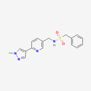 molecular formula C17H18N4O2S B2870397 N-{[6-(1-methyl-1H-pyrazol-4-yl)pyridin-3-yl]methyl}-1-phenylmethanesulfonamide CAS No. 2097913-64-7