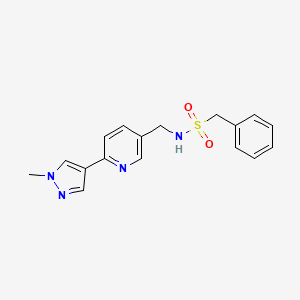 molecular formula C17H18N4O2S B2870397 N-((6-(1-methyl-1H-pyrazol-4-yl)pyridin-3-yl)methyl)-1-phenylmethanesulfonamide CAS No. 2097913-64-7