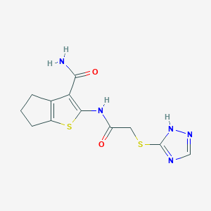 2-(2-((1H-1,2,4-triazol-3-yl)thio)acetamido)-5,6-dihydro-4H-cyclopenta[b]thiophene-3-carboxamide