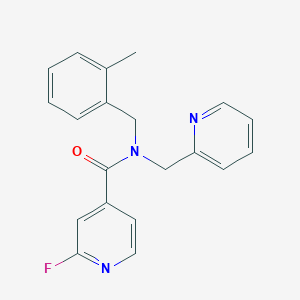 B2870409 2-fluoro-N-[(2-methylphenyl)methyl]-N-[(pyridin-2-yl)methyl]pyridine-4-carboxamide CAS No. 1311776-14-3