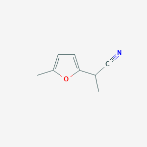 molecular formula C8H9NO B2870416 2-(5-Methylfuran-2-yl)propanenitrile CAS No. 1096790-35-0