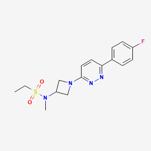 molecular formula C16H19FN4O2S B2870431 N-{1-[6-(4-fluorophenyl)pyridazin-3-yl]azetidin-3-yl}-N-methylethane-1-sulfonamide CAS No. 2415534-61-9