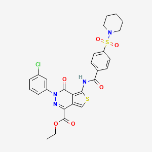 Ethyl 3-(3-chlorophenyl)-4-oxo-5-(4-(piperidin-1-ylsulfonyl)benzamido)-3,4-dihydrothieno[3,4-d]pyridazine-1-carboxylate