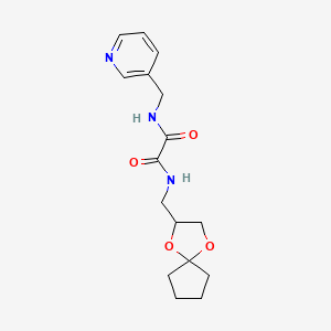 molecular formula C16H21N3O4 B2870463 N1-(1,4-dioxaspiro[4.4]nonan-2-ylmethyl)-N2-(pyridin-3-ylmethyl)oxalamide CAS No. 899963-13-4
