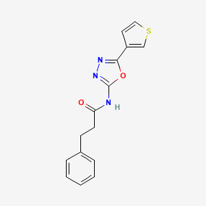 3-phenyl-N-(5-(thiophen-3-yl)-1,3,4-oxadiazol-2-yl)propanamide