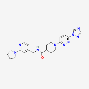 1-(6-(1H-1,2,4-triazol-1-yl)pyridazin-3-yl)-N-((2-(pyrrolidin-1-yl)pyridin-4-yl)methyl)piperidine-4-carboxamide