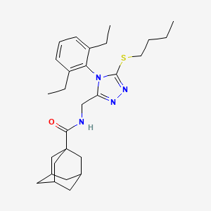 molecular formula C28H40N4OS B2870496 N-{[5-(butylsulfanyl)-4-(2,6-diethylphenyl)-4H-1,2,4-triazol-3-yl]methyl}adamantane-1-carboxamide CAS No. 477300-51-9