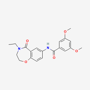 molecular formula C20H22N2O5 B2870502 N-(4-ethyl-5-oxo-2,3,4,5-tetrahydro-1,4-benzoxazepin-7-yl)-3,5-dimethoxybenzamide CAS No. 922128-20-9