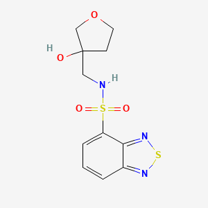 molecular formula C11H13N3O4S2 B2870534 N-[(3-hydroxyoxolan-3-yl)methyl]-2,1,3-benzothiadiazole-4-sulfonamide CAS No. 2034419-32-2