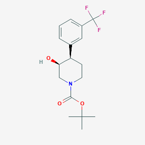 molecular formula C17H22F3NO3 B2870548 Tert-butyl (3S,4R)-3-hydroxy-4-[3-(trifluoromethyl)phenyl]piperidine-1-carboxylate CAS No. 2375247-92-8