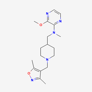 molecular formula C18H27N5O2 B2870569 N-({1-[(3,5-dimethyl-1,2-oxazol-4-yl)methyl]piperidin-4-yl}methyl)-3-methoxy-N-methylpyrazin-2-amine CAS No. 2415565-52-3