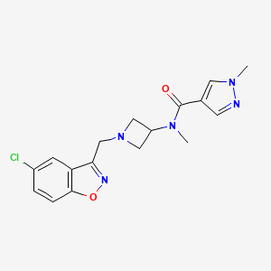 molecular formula C17H18ClN5O2 B2870575 N-{1-[(5-chloro-1,2-benzoxazol-3-yl)methyl]azetidin-3-yl}-N,1-dimethyl-1H-pyrazole-4-carboxamide CAS No. 2380172-04-1