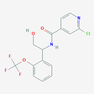molecular formula C15H12ClF3N2O3 B2870604 2-chloro-N-{2-hydroxy-1-[2-(trifluoromethoxy)phenyl]ethyl}pyridine-4-carboxamide CAS No. 1808622-00-5
