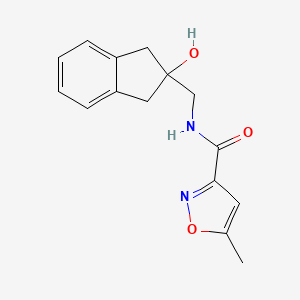 molecular formula C15H16N2O3 B2870624 N-((2-hydroxy-2,3-dihydro-1H-inden-2-yl)methyl)-5-methylisoxazole-3-carboxamide CAS No. 2034406-75-0