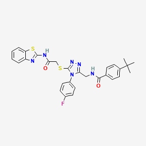 molecular formula C29H27FN6O2S2 B2870704 N-((5-((2-(benzo[d]thiazol-2-ylamino)-2-oxoethyl)thio)-4-(4-fluorophenyl)-4H-1,2,4-triazol-3-yl)methyl)-4-(tert-butyl)benzamide CAS No. 393870-71-8