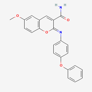 B2870726 6-Methoxy-2-(4-phenoxyphenyl)iminochromene-3-carboxamide CAS No. 330158-60-6