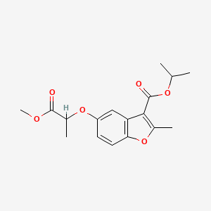 molecular formula C17H20O6 B2870735 Propan-2-yl 5-[(1-methoxy-1-oxopropan-2-yl)oxy]-2-methyl-1-benzofuran-3-carboxylate CAS No. 300674-26-4