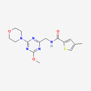 molecular formula C15H19N5O3S B2870766 N-((4-methoxy-6-morpholino-1,3,5-triazin-2-yl)methyl)-4-methylthiophene-2-carboxamide CAS No. 2034270-70-5