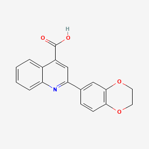 molecular formula C18H13NO4 B2870767 2-(2,3-Dihydro-1,4-benzodioxin-6-yl)quinoline-4-carboxylic acid 