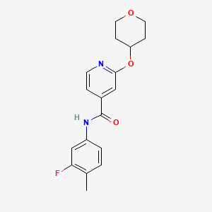 molecular formula C18H19FN2O3 B2870801 N-(3-fluoro-4-methylphenyl)-2-(oxan-4-yloxy)pyridine-4-carboxamide CAS No. 2034391-63-2